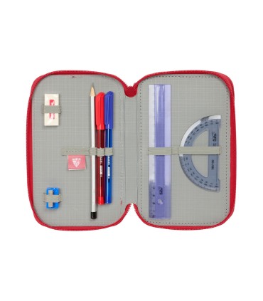 Plumier escolar safta triple 37 piezas resistente al agua sevilla fc 195x125x55 mm