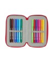 Plumier escolar safta triple 37 piezas resistente al agua sevilla f.c. 195x125x55 mm