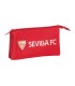 Bolso escolar portatodo safta triple resistente al agua sevilla fc 120x220x30 mm