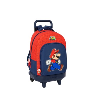 Mochila safta grande con ruedas compact extraible super mario trick 450x330x220 mm