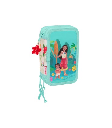 Plumier escolar safta triple 37 piezas vaiana 55x125x195 mm