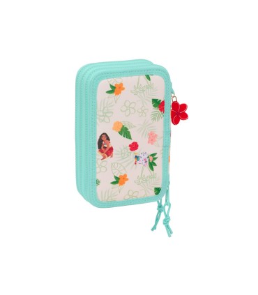Plumier escolar safta triple 37 piezas vaiana 55x125x195 mm