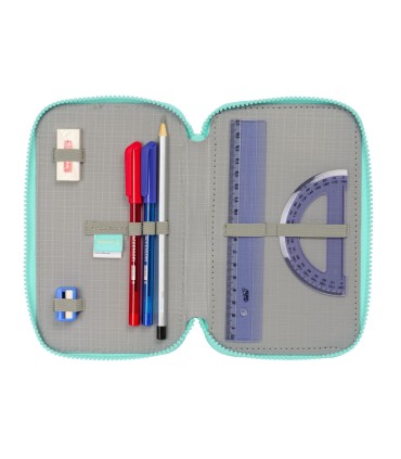 Plumier escolar safta triple 37 piezas vaiana 55x125x195 mm