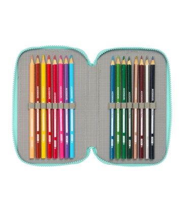 Plumier escolar safta triple 37 piezas vaiana 55x125x195 mm