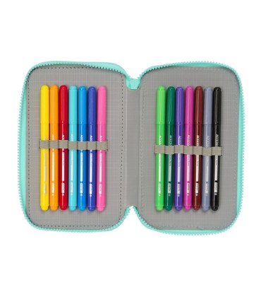Plumier escolar safta triple 37 piezas vaiana 55x125x195 mm