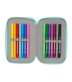Plumier escolar safta triple 37 piezas vaiana 55x125x195 mm