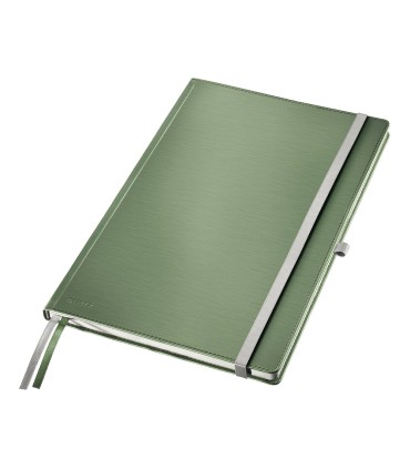 Cuaderno encolado leitz style tapa dura din a4 80 hojas cuadro 5 mm color verde celadon