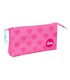 Bolso escolar portatodo safta triple barbie corazones 120x220x30 mm