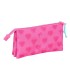 Bolso escolar portatodo safta triple barbie corazones 120x220x30 mm