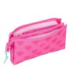 Bolso escolar portatodo safta triple barbie corazones 120x220x30 mm