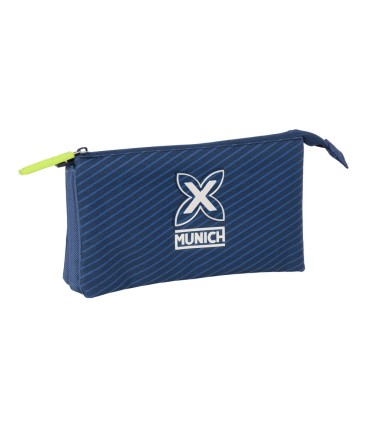 Bolso escolar portatodo safta triple munich blue indigo 120x220x30 mm
