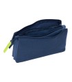 Bolso escolar portatodo safta triple munich blue indigo 120x220x30 mm