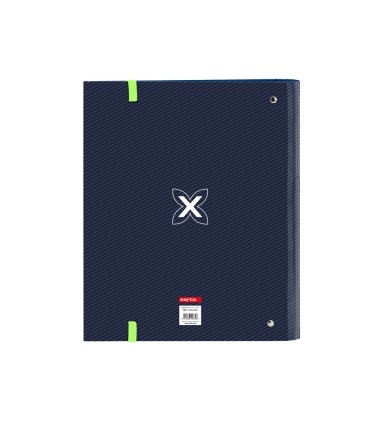 Carpeta safta 4 anillas de 35mm a4 con recambio 100h con goma y 5 separadores munich blue indigo
