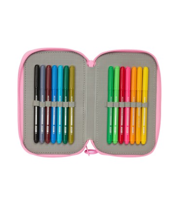 Plumier escolar safta triple 37 piezas blackfit8 smile 195x125x55 mm