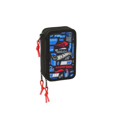 Plumier escolar safta triple 37 piezas hot wheels 195x125x55 mm