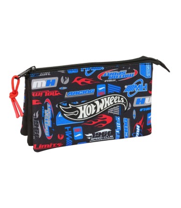 Bolso escolar portatodo safta triple hot wheels 120x220x30 mm