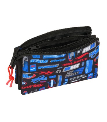 Bolso escolar portatodo safta triple hot wheels 120x220x30 mm