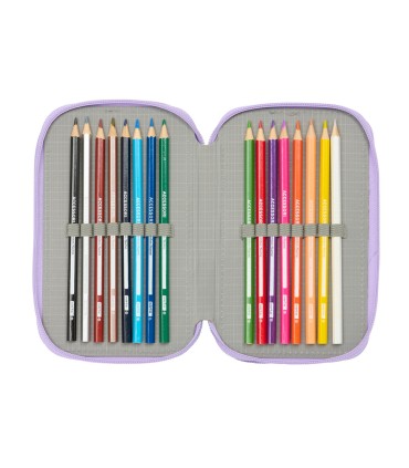 Plumier escolar safta triple 37 piezas frozen spirit 195x125x55 mm