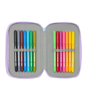 Plumier escolar safta triple 37 piezas frozen spirit 195x125x55 mm