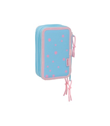 Plumier escolar safta triple 37 piezas stitch happy 195x125x55 mm