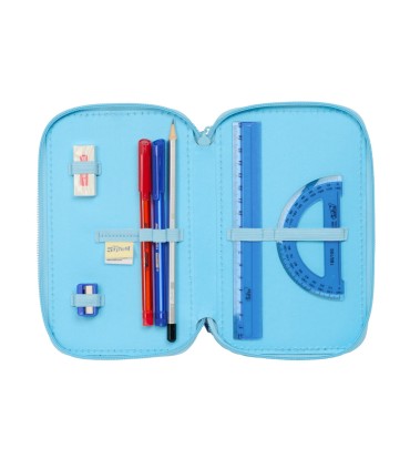 Plumier escolar safta triple 37 piezas stitch happy 195x125x55 mm