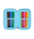Plumier escolar safta triple 37 piezas stitch happy 195x125x55 mm