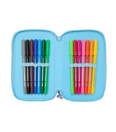 Plumier escolar safta triple 37 piezas stitch happy 195x125x55 mm