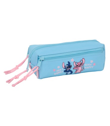 Bolso escolar portatodo safta triple pequeno con goma elastica 22cm stitch happy 85x220x60 mm