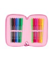 Plumier escolar safta triple 37 piezas stitch chill 195x125x55 mm