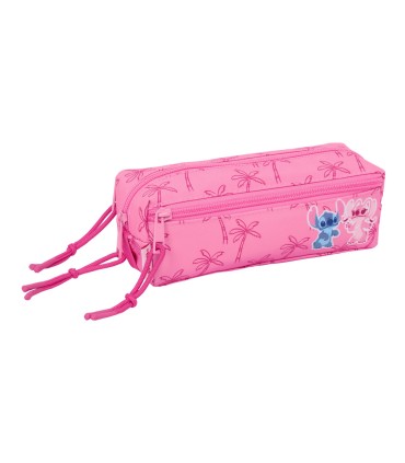 Bolso escolar portatodo safta triple pequeno con goma elastica 22cm stitch chill 85x220x60 mm