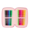 Plumier escolar safta triple 37 piezas stitch ice cream 195x125x55 mm
