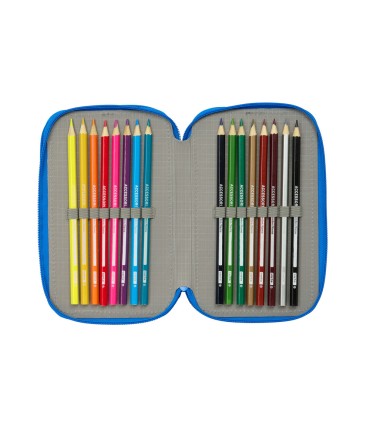 Plumier escolar safta triple 37 piezas batman preescolar 195x125x55 mm