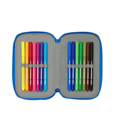 Plumier escolar safta triple 37 piezas batman preescolar 195x125x55 mm