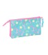 Bolso escolar portatodo safta triple gabby s dollhouse confetti 120x220x30 mm