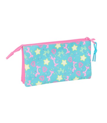 Bolso escolar portatodo safta triple gabby s dollhouse confetti 120x220x30 mm