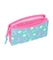 Bolso escolar portatodo safta triple gabby s dollhouse confetti 120x220x30 mm