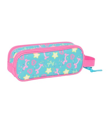 Bolso escolar portatodo safta doble gabby s dollhouse confetti 80x210x60 mm