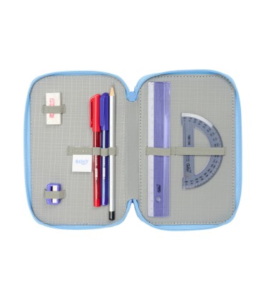 Plumier escolar safta triple 37 piezas bluey let s play 195x125x55 mm