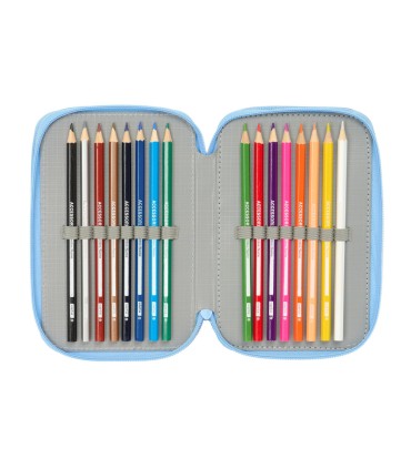 Plumier escolar safta triple 37 piezas bluey let s play 195x125x55 mm