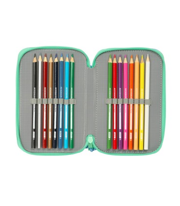 Plumier escolar safta triple 37 piezas bluey sisters 195x125x55 mm