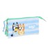 Bolso escolar portatodo safta triple bluey sisters 120x220x30 mm