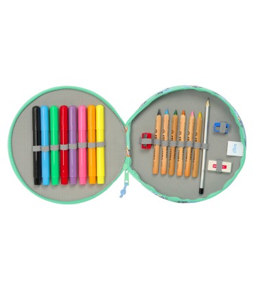 Plumier escolar safta redondo 18 piezas bluey sisters 35x210 mm