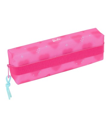 Bolso escolar portatodo safta rectangular con goma elastica 22cm barbie corazones 40x220x70 mm