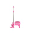 Carro escolar safta portamochila plegable triple rosa claro 880x320x235 mm