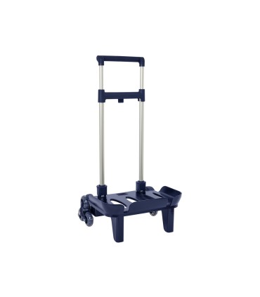 Carro escolar safta portamochila plegable triple azul marino 880x320x235 mm