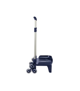 Carro escolar safta portamochila plegable triple azul marino 880x320x235 mm