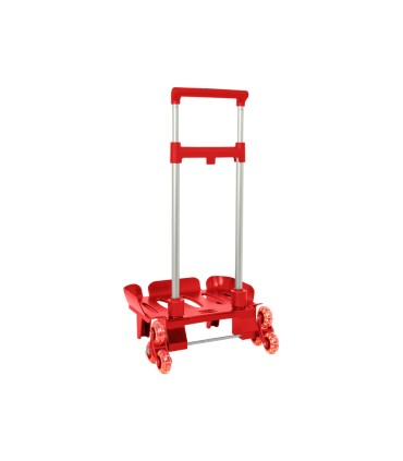 Carro escolar safta portamochila plegable triple rojo 880x320x235 mm