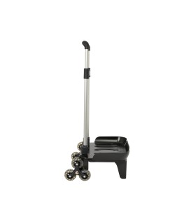 Carro escolar safta portamochila plegable triple rueda negro 880x320x235 mm