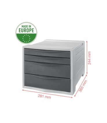 Fichero cajones de sobremesa esselte colour breeze plastico 2 cajones grandes y 2 pequenos colores surtidos