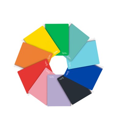 Cuaderno espiral liderpapel a5 micro witty tapa dura 120h 90gr cuadro 5mm 5 bandas 6 taladros colores surtidos